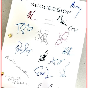 SUCCESSION TV Pilot Script Signed Jeremy Strong, Brian Cox, Kieran Culkin, Matthew Macfadyen, Sarah Snook, Nicholas Braun, Hiam Abbass +more