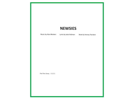 Newsies Musical Script Broadway Paper Mill Playhouse March Etsy Newsies Musical Script Broadway Paper Mill Playhouse March Etsy