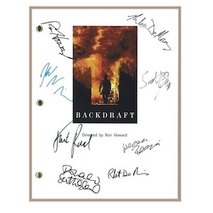Backdraft Movie Script Signed Screenplay Autographed: Ron Howard, Kurt Russell, Donald Sutherland, Robert De Niro, Jennifer Jason Leigh