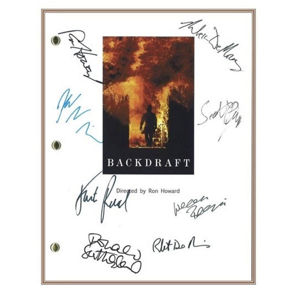 Backdraft Movie Script Signed Screenplay Autographed: Ron Howard, Kurt Russell, Donald Sutherland, Robert De Niro, Jennifer Jason Leigh