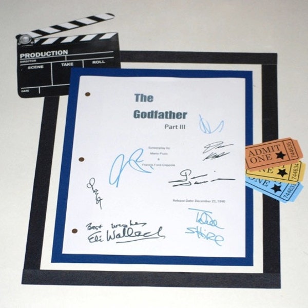 The Godfather III Movie Script Signed Screenplay Autographed: Al Pacino, Andy Garcia, Diane Keaton, Talia Shire, Eli Wallach