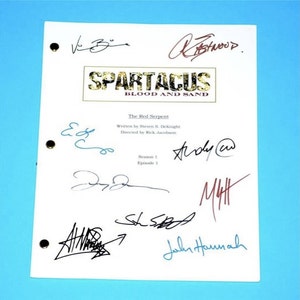 Spartacus Pilot "The Red Serpent" TV Script Screenplay Autographed: Steven S. Deknight, Andy Whitfield, Lucy Lawless, Manu Bennett