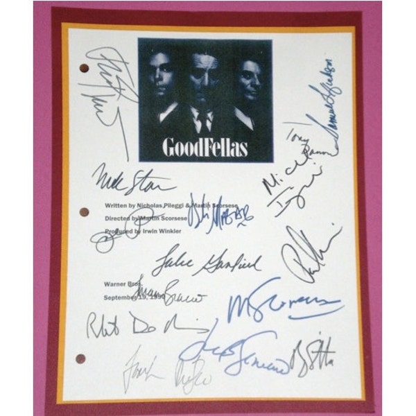 Goodfellas 1990 Movie Script Signed Autographed Martin Scorsese, Ray Liotta, Robert De Niro, Lorraine Bracco, Paul Sorvino