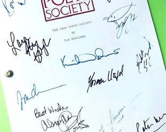 Dead Poets Society Movie Script Signed Robin Williams, Robert Sean Leonard, Ethan Hawke, Josh Charles, Gale Hansen, Norman Lloyd + more