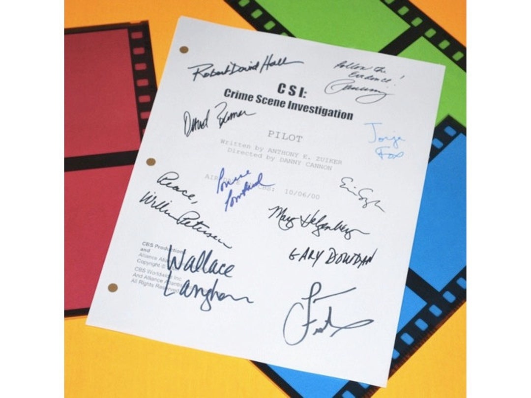 CSI Pilot Episode TV Script Autographed: Laurence Fishburne, Marg ...