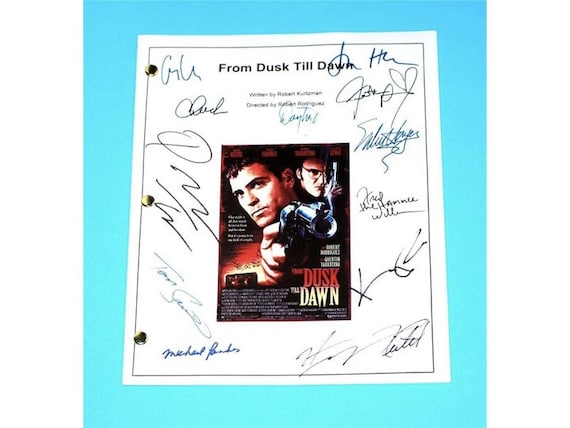 From Dusk Till Dawn Movie Signed Script Screenplay Autographed