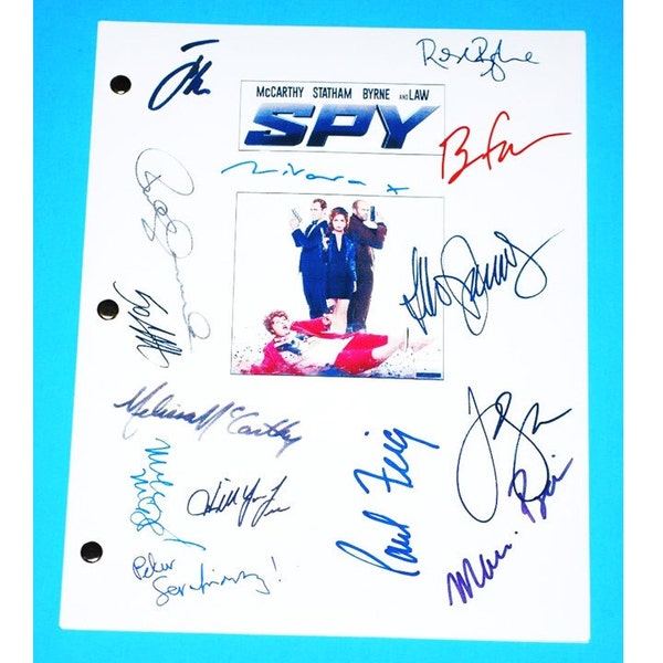 Spy Signed Movie Script Melissa McCarthy, Jason Statham, Jude Law, Rose Byrne and more