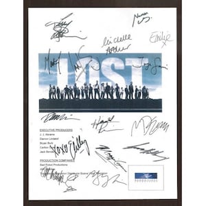 Lost Pilot Episode TV Script Autographes signés Matthew Fox, Evangeline Lilly, Jorge Garcia, Josh Holloway, Ian Somerhalder