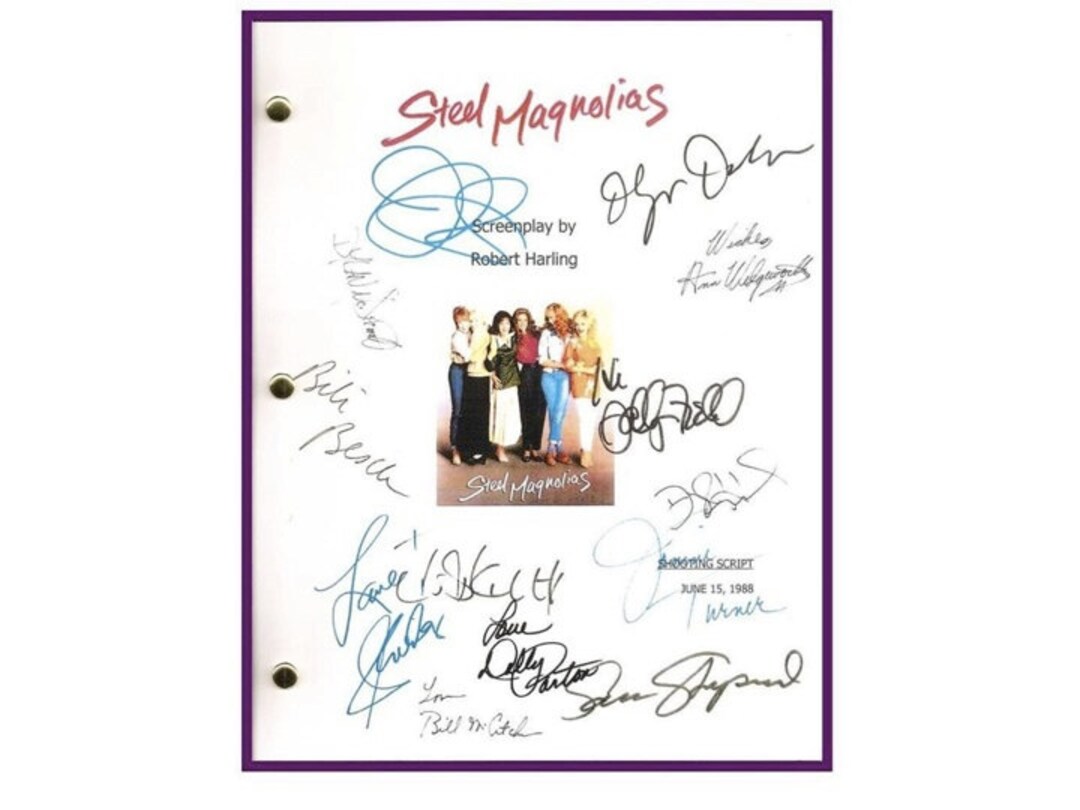 Steel Magnolias Movie Script Autographed Signed Sally Field, Shirley