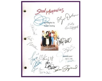 Scénario du film Steel Magnolias, autographié par : Sally Field, Shirley MacLaine, Dolly Parton, Julia Roberts, Olympia Dukakis, Tom Skerritt