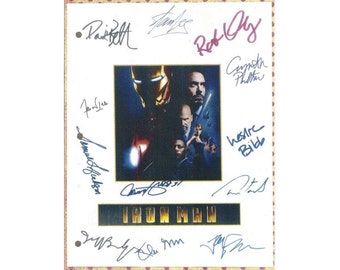 Iron Man Movie Script Signed Screenplay Autographed: Jon Favreau, Robert Downey Jr., Terrence Howard, Samuel L. Jackson, Stan Lee