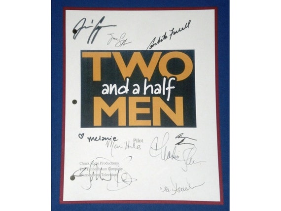 Two and a Half Men Pilot Episode TV Signed Script Autographed Charlie Sheen Jon Cryer Angus T. Jones Concheta Ferrell Holland Taylor Etsy UK