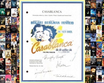 Casablanca Entire Movie Script Signed Screenplay Humphrey Bogart, Ingrid Bergman, Paul Henreid, Claude Rains, Peter Lorre