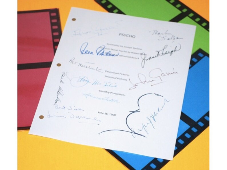Psycho Movie Signed Screenplay Autographed: Anthony Perkins, Janet Leigh, Vera Miles, John Gavin, Martin Balsam, John McIntire & More image 1