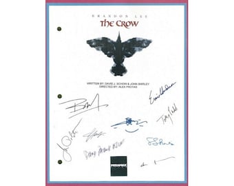 The Crow Movie Signed Script Autographed: Brandon Lee, Ernie Hudson, Michael Wincott, Bai Ling, Sofia Shinas, David Patrick, Jon Polito