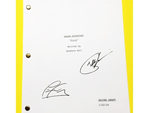 Madam Secretary Signed Script Rpt Tea Leoni and Tim Daly Norway