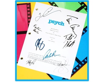 Psych TV "American Duos" Episode Signed Script Autographed Dule Hill, James Roday, Corbin Bernsen, Timothy Omundson, Tim Curry