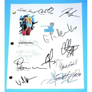 True Romance Movie Script Signed Screenplay Autographed: Quentin Tarantino, Christian Slater, Dennis Hopper, Samuel Jackson, Brad Pitt