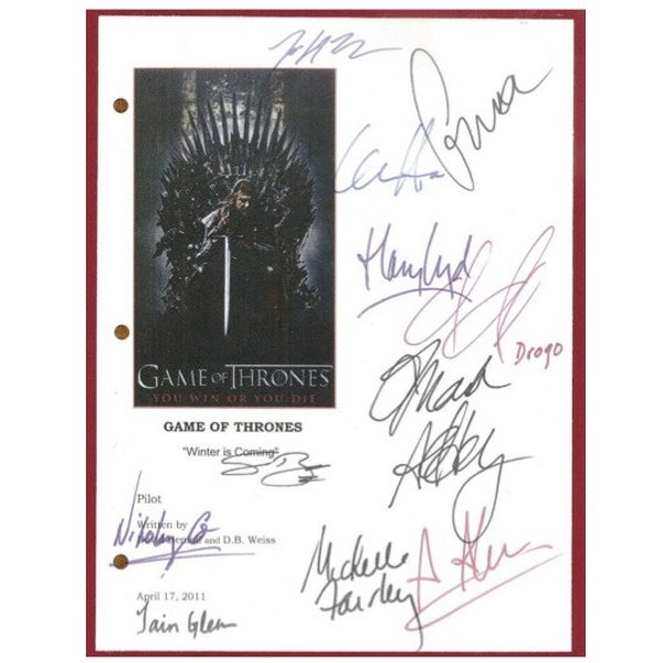 Game of Thrones TV Pilot Script Signature Autographs: Mark Addy, Alfie Allen, Sean Bean, Emilia Clarke