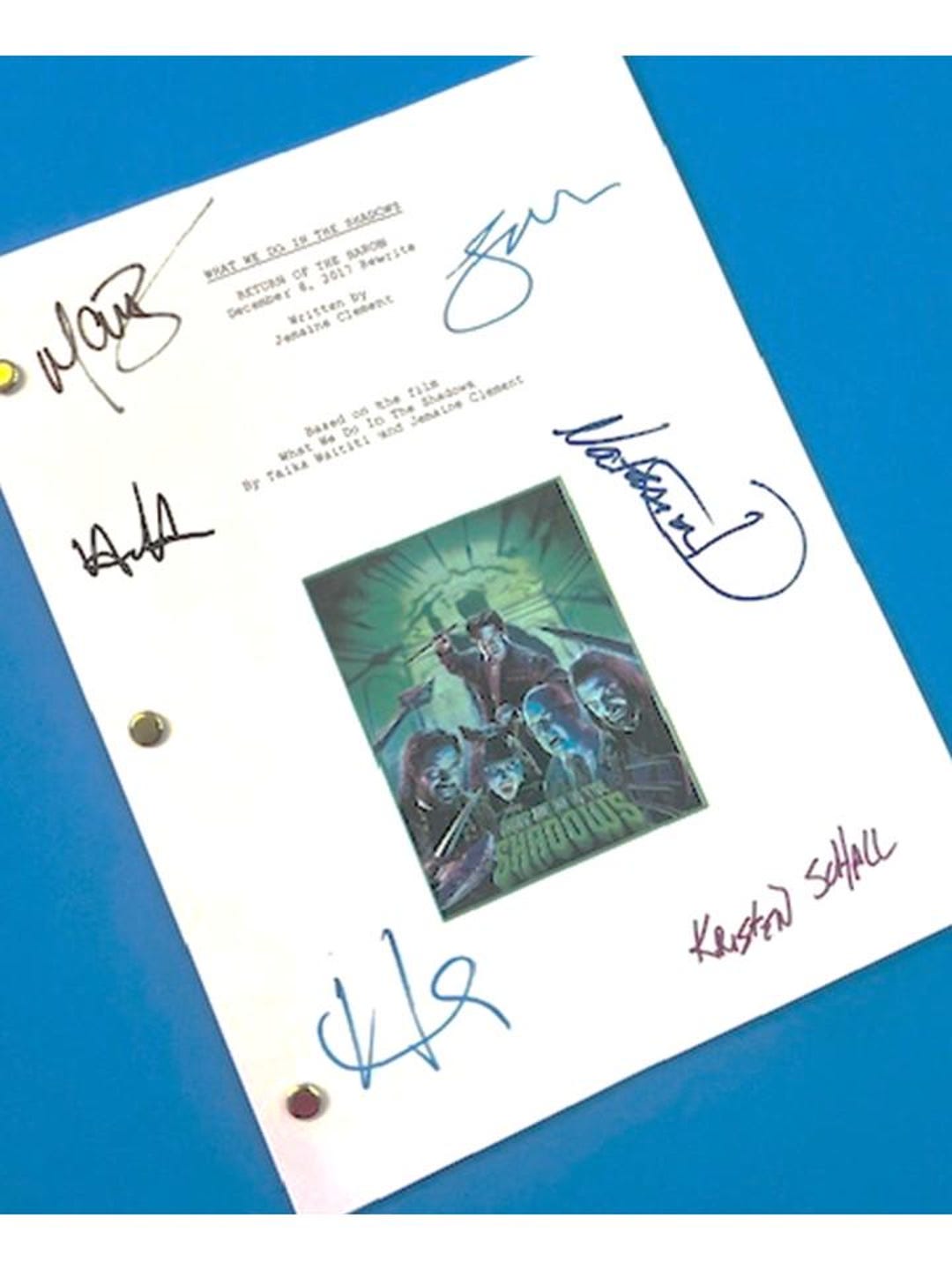 What We Do in the Shadows TV Script Signed Kayvan Novak, Matt Berry ...