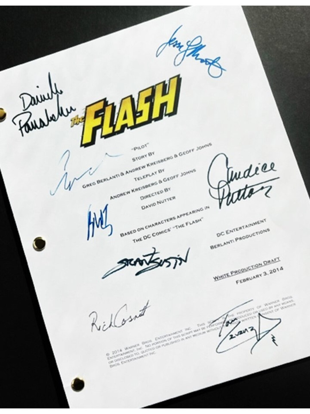 The Flash Pilot Episode Script Signed Autographed: Grant Gustin ...