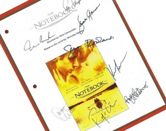 The Notebook Movie Script Signed Screenplay Autographed Rachel McAdams, Ryan Gosling, Gena Rowlands, James Garner, Sam Shepard