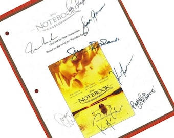 The Notebook Movie Script Signed Screenplay Autographed Rachel McAdams, Ryan Gosling, Gena Rowlands, James Garner, Sam Shepard