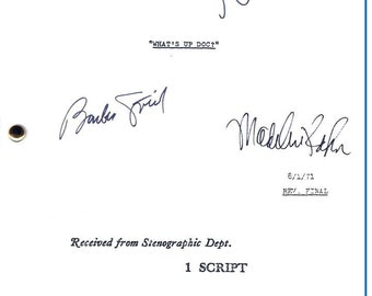 What's Up Doc? 1972 Movie Script Signed Barbra Streisand, Ryan O'Neal, Madeline Kahn