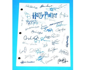 Harry Potter and the Deathly Hallows Part 2 Script Signed Movie Script Autographs J.K. Rowling, Alan Rickman, Daniel Radcliffe