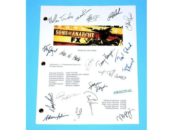 Sons Of Anarchy Pilot Episode Tv Script Signature Autographs Etsy