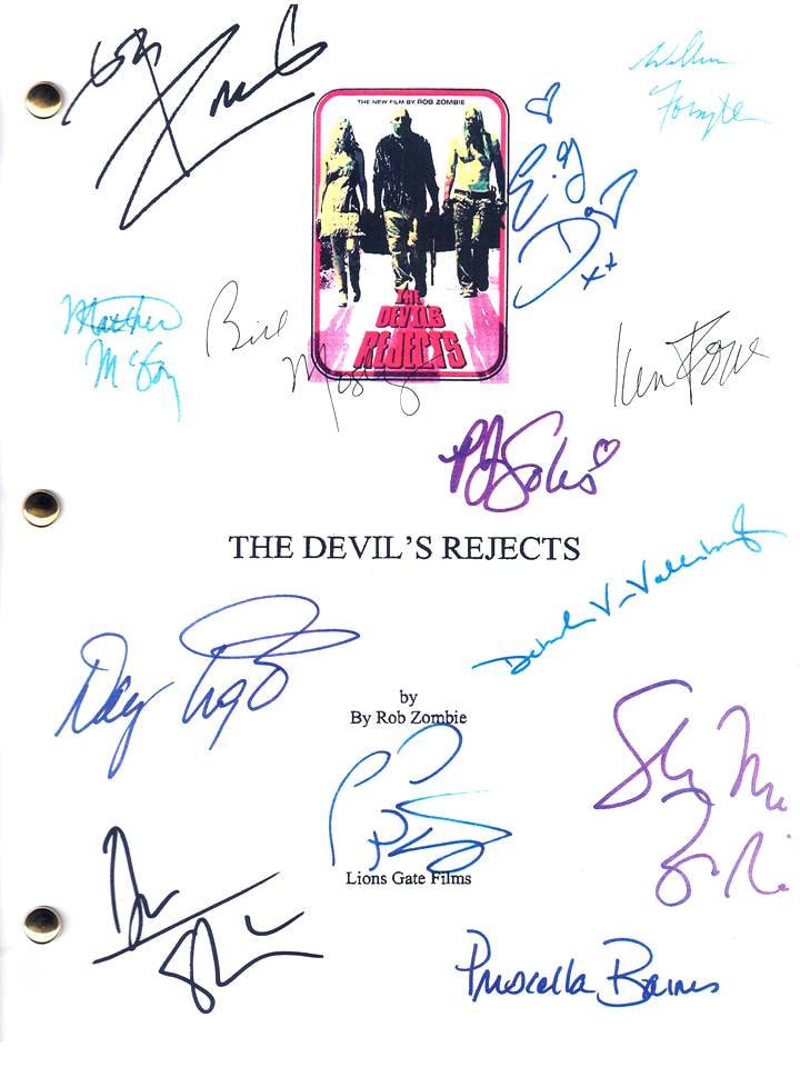 Devil's Rejects Entire Movie Script Signed Screenplay: Rob Zombie