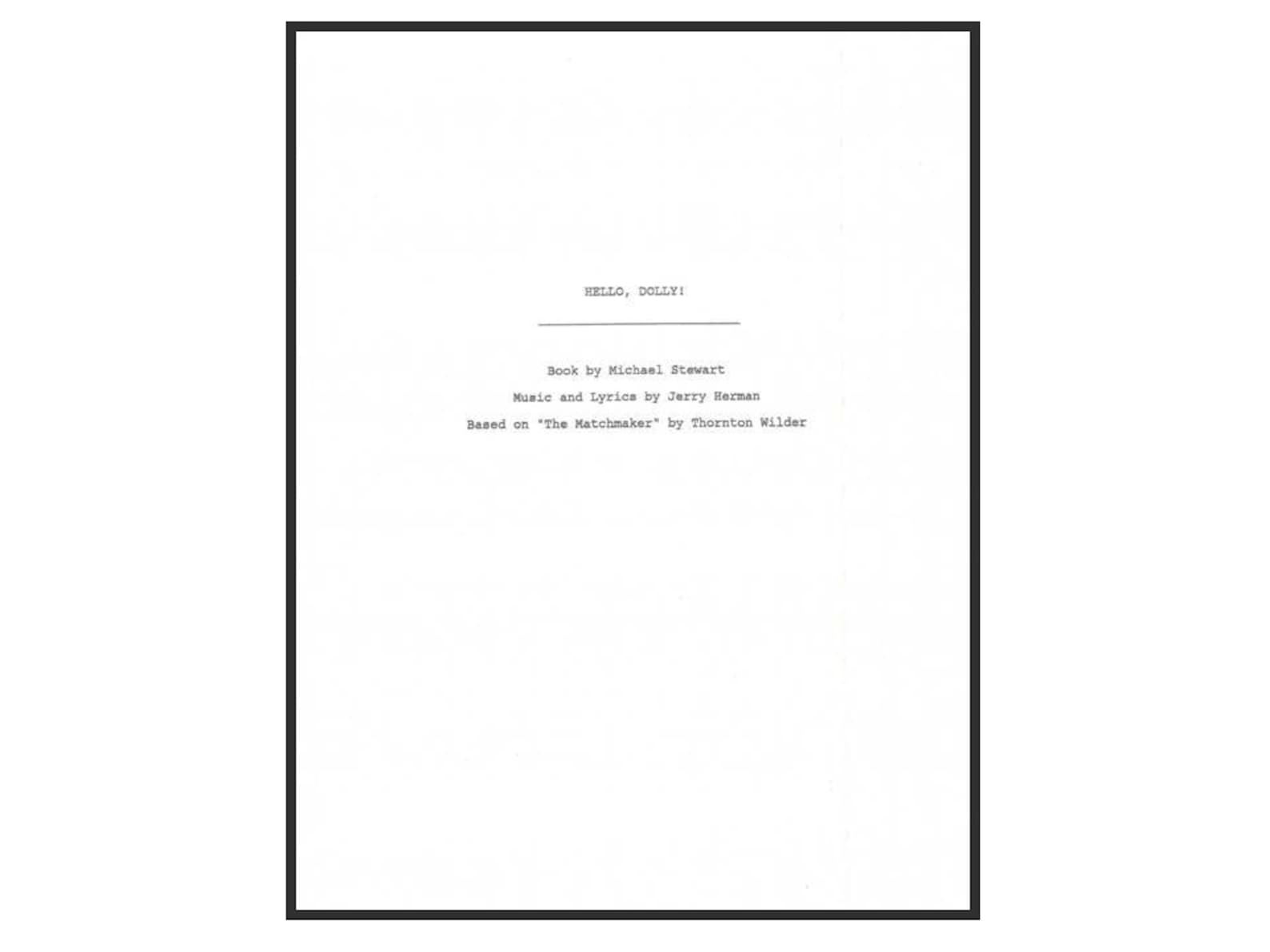 Hello Dolly Musical Script Hello, Dolly! Broadway Musical Revival Script Bette Midler & David Hyde ...