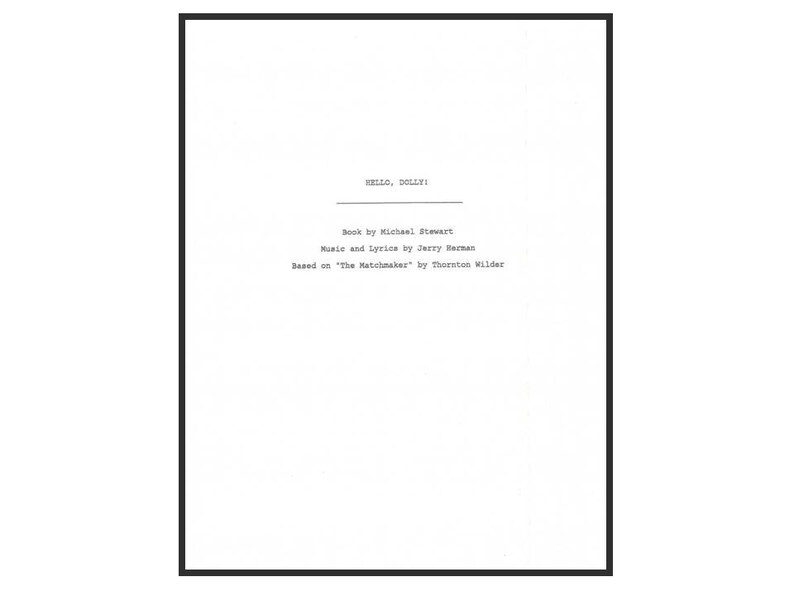 Hello Dolly Musical Script Hello, Dolly! Broadway Musical Revival Script Bette Midler & David Hyde ...