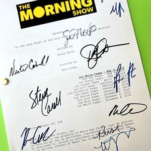 The Morning Show Script Screenplay Autographed Jennifer Aniston, Steve Carell, Reese Witherspoon, Billy Crudup, Mark Duplass, Jack Davenport