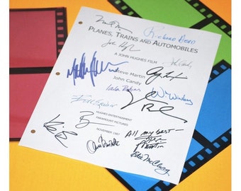 Planes, Trains, and Autombiles Movie Signed Script Autographed: John Hughes, Steve Martin, John Candy, Laila Robins, Kevin Bacon & More