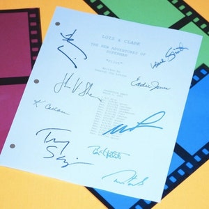 Lois and Clark The New Adventures of Superman TV Script Autographed: Eddie Jones, John Shea, Tracy Scoggins, Lane Smith, Teri Hatcher