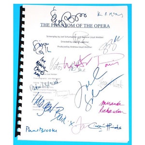 Phantom of the Opera Movie Script Signed Autographed Andrew Lloyd Webber, Gerard Butler, Emma Rossum, Joel Schumacher, Patrick Wilson + more