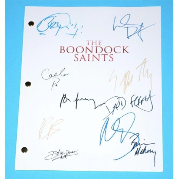 The Boondock Saints Movie Script Autographed: Willem Dafoe, Sean Patrick Flanery, Norman Reedus, Billy Connolly, David Ferry, Brian Mahoney