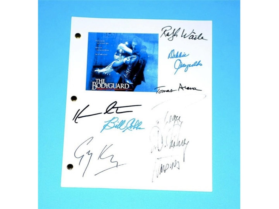 The Bodyguard Movie Script Autographed: Whitney Houston, Kevin Costner ...