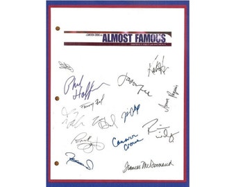 Almost Famous Movie Script Signed Autographed Patrick Fugit, Billy Crudup, Cameron Crowe, Frances McDormand, Kate Hudson, Jason Lee