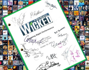 Wicked Broadway Opening Night Script Signed Autographed Idina Menzel, Kristin Chenoweith, Stephen Schwartz