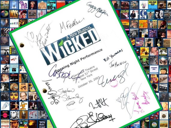 Wicked Broadway Opening Night Script Signed Autographed Idina 