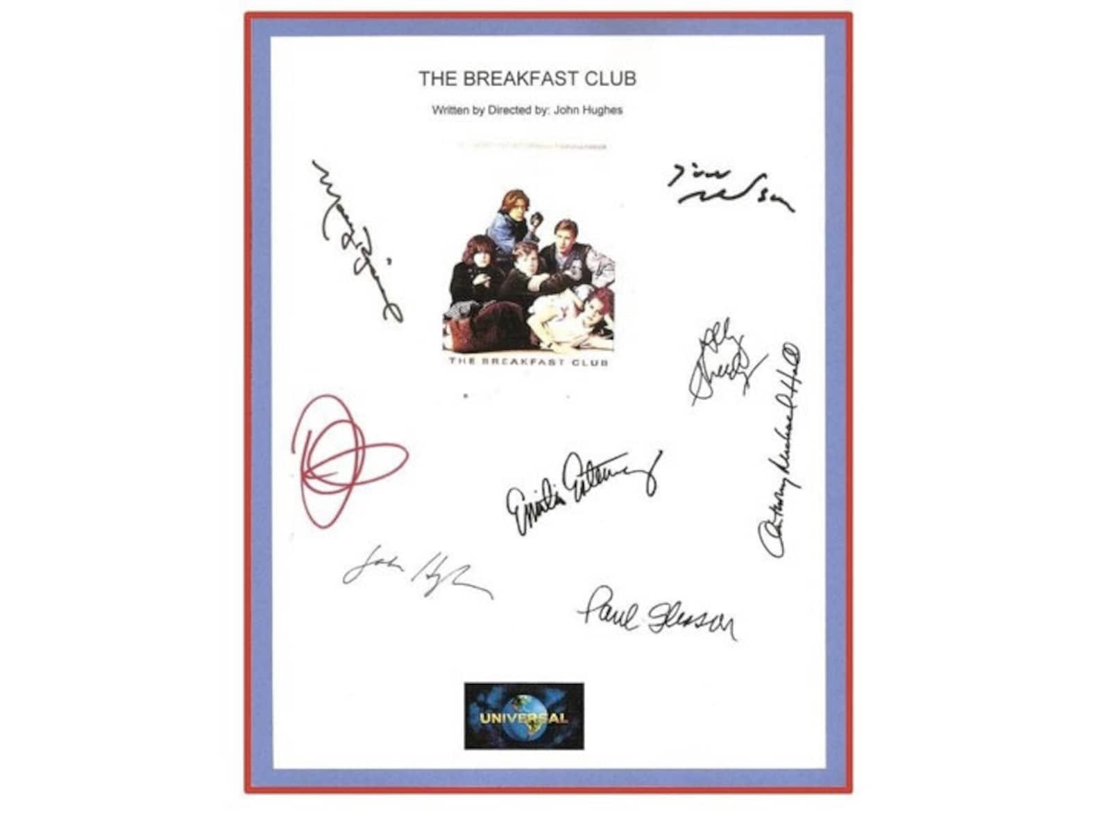 The Breakfast Club Movie Script Signed Screenplay Autographed: Molly ...