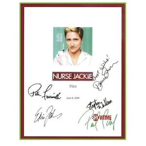 Nurse Jackie Pilot Episode 2009 TV Script Autographed: Edie Falco, Paul Schulze, Peter Facinelli, Dominic Fumusa, Stephen Wallem