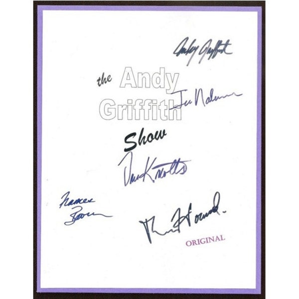 The Andy Griffith Show TV Script Signed Autographed: Andy Griffith, Ron Howard, Don Knotts, Frances Bavier, Jim Nabors