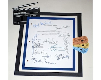 Jurassic Park Movie Script Signed Screenplay Autographed Steven Spielberg, Michael Crichton, Laura Dern, Sam Neill, Samuel L. Jackson & More