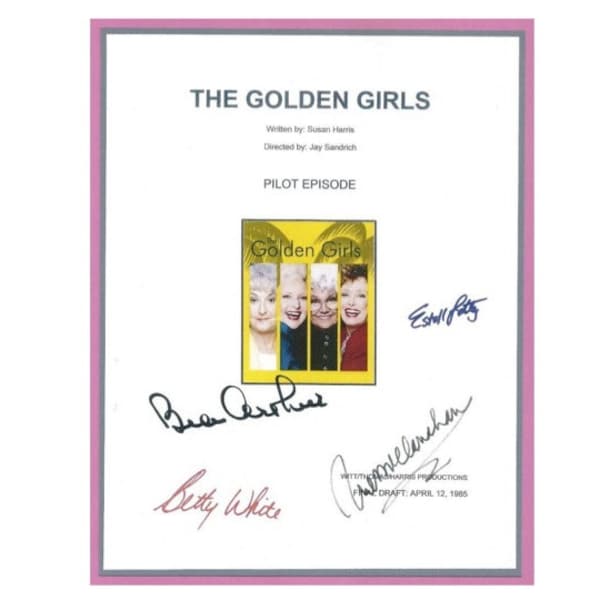 The Golden Girls TV Signed Script Autographed Betty White, Bea Arthur, Rue McClanahan, Estelle Getty