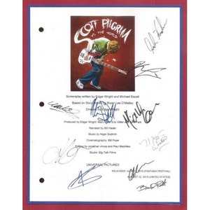 Scott Pilgrim Vs. The World Movie Script Signed Screenplay Autographed: Michael Cera, Mary Elizabeth Winstead, Kieran Culkin, Chris Evans
