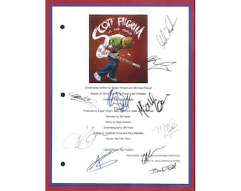 Scott Pilgrim Vs. The World Movie Script Signed Screenplay Autographed: Michael Cera, Mary Elizabeth Winstead, Kieran Culkin, Chris Evans