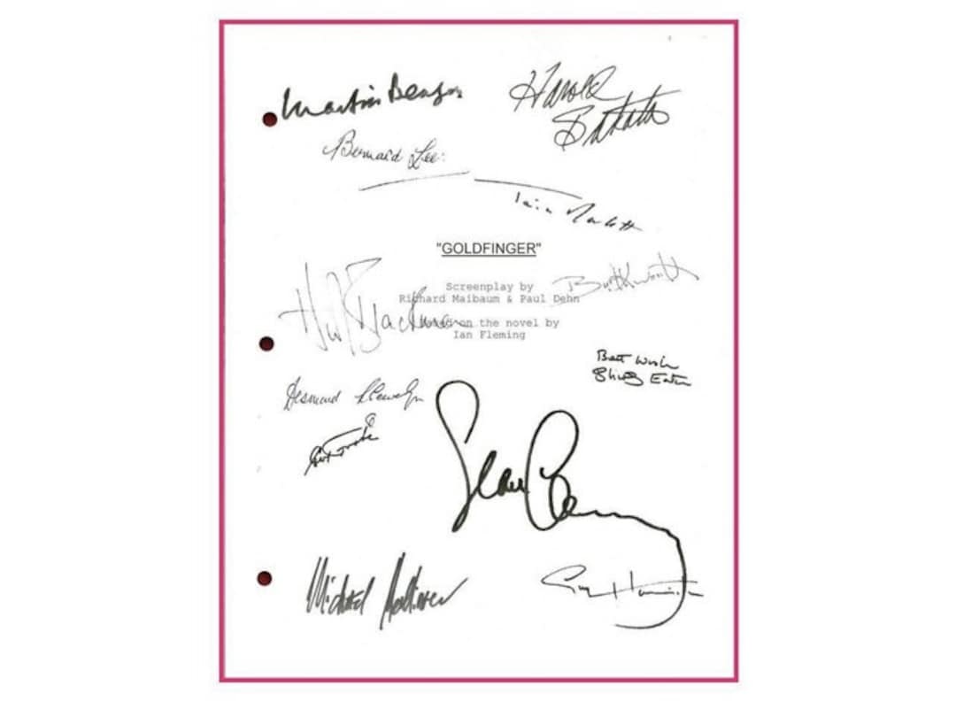 Goldfinger Movie Script Signed Screenplay Autographed: Sean Connery ...